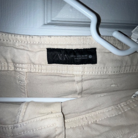 zara high rise wide leg beige jeans - Picture 6 of 6